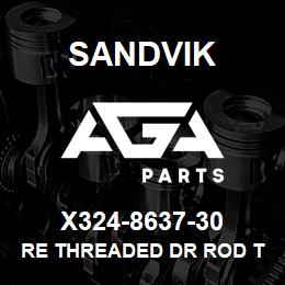 X324-8637-30 Sandvik RE THREADED DR ROD T38 R32 3.7M OP | AGA Parts