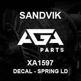 XA1597 Sandvik DECAL - SPRING LD | AGA Parts