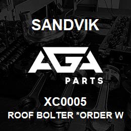 XC0005 Sandvik ROOF BOLTER *ORDER W/ SALES TOOLS NA | AGA Parts