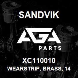 XC110010 Sandvik WEARSTRIP, BRASS, 1450 FRAME | AGA Parts