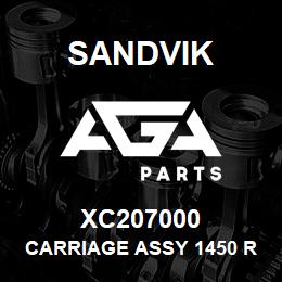 XC207000 Sandvik CARRIAGE ASSY 1450 RH | AGA Parts