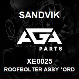 XE0025 Sandvik ROOFBOLTER ASSY *ORDER W/SALES TOONA | AGA Parts