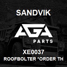 XE0037 Sandvik ROOFBOLTER *ORDER THRU SALES TOOLS | AGA Parts