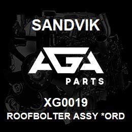 XG0019 Sandvik ROOFBOLTER ASSY *ORDER W/SALES TOONA | AGA Parts