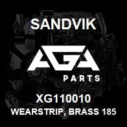 XG110010 Sandvik WEARSTRIP, BRASS 1850 C.ARRIAGE LENGTH | AGA Parts