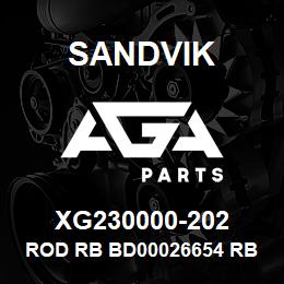 XG230000-202 Sandvik ROD RB BD00026654 RB | AGA Parts