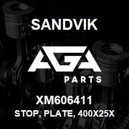 XM606411 Sandvik STOP, PLATE, 400X25X60 MM. M/S, SS060 | AGA Parts