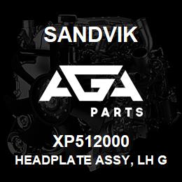 XP512000 Sandvik HEADPLATE ASSY, LH G/JAW UN2807 | AGA Parts