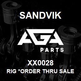 XX0028 Sandvik RIG *ORDER THRU SALES TOOLS | AGA Parts