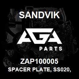 ZAP100005 Sandvik SPACER PLATE, SS020, 420X115X20 MM. MS | AGA Parts