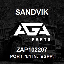 ZAP102207 Sandvik PORT, 1/4 IN. BSPP, ROD, DIA25 MM. X 25 MM. L | AGA Parts