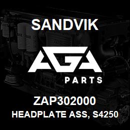 ZAP302000 Sandvik HEADPLATE ASS, S4250 ROOF BOLTER | AGA Parts