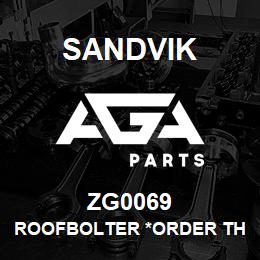 ZG0069 Sandvik ROOFBOLTER *ORDER THRU SALES TOOLS | AGA Parts