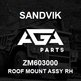 ZM603000 Sandvik ROOF MOUNT ASSY RH | AGA Parts