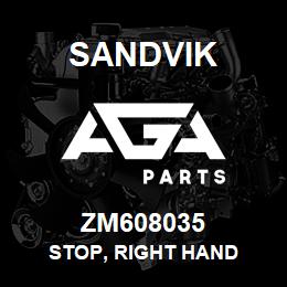 ZM608035 Sandvik STOP, RIGHT HAND | AGA Parts