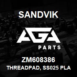 ZM608386 Sandvik THREADPAD, SS025 PLATE, 120X120X25 MM. | AGA Parts