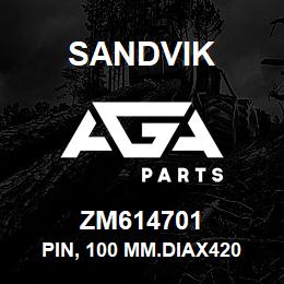 ZM614701 Sandvik PIN, 100 MM.DIAX420 MM.LG PRECISION GROU | AGA Parts