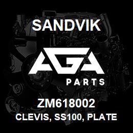 ZM618002 Sandvik CLEVIS, SS100, PLATE, 163X100X90 MM. M/S | AGA Parts