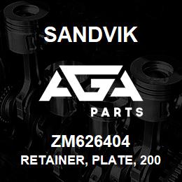 ZM626404 Sandvik RETAINER, PLATE, 200X40X40 MM. M/S, SS0 | AGA Parts