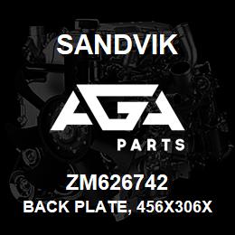 ZM626742 Sandvik BACK PLATE, 456X306X40 MM., SS040 | AGA Parts