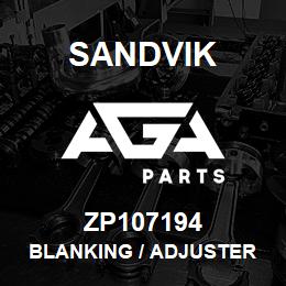 ZP107194 Sandvik BLANKING / ADJUSTER PLATE ASSEMBLY | AGA Parts