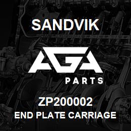 ZP200002 Sandvik END PLATE CARRIAGE | AGA Parts