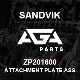 ZP201600 Sandvik ATTACHMENT PLATE ASSEMBLY S2500 | AGA Parts