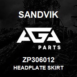 ZP306012 Sandvik HEADPLATE SKIRT | AGA Parts