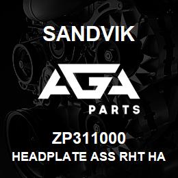 ZP311000 Sandvik HEADPLATE ASS RHT HAND 6" SQUARE | AGA Parts