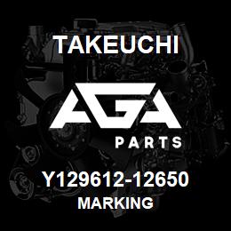 Y129612-12650 Takeuchi MARKING | AGA Parts