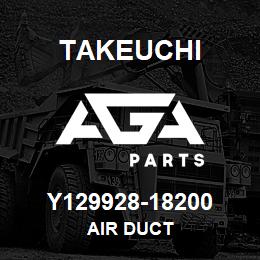 Y129928-18200 Takeuchi AIR DUCT | AGA Parts