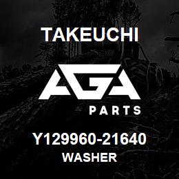 Y129960-21640 Takeuchi WASHER | AGA Parts