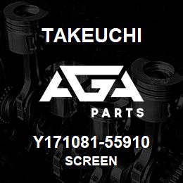 Y171081-55910 Takeuchi SCREEN | AGA Parts