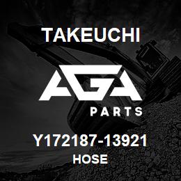 Y172187-13921 Takeuchi HOSE | AGA Parts