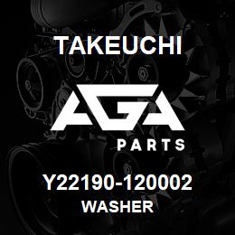 Y22190-120002 Takeuchi WASHER | AGA Parts