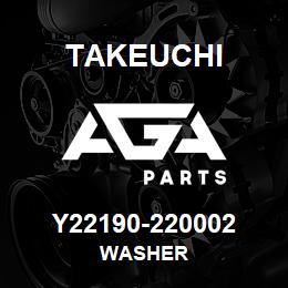 Y22190-220002 Takeuchi WASHER | AGA Parts