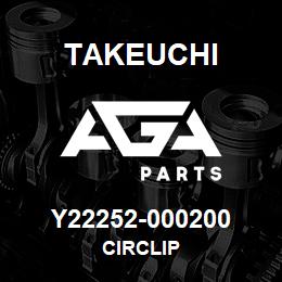 Y22252-000200 Takeuchi CIRCLIP | AGA Parts