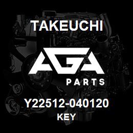 Y22512-040120 Takeuchi KEY | AGA Parts