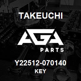 Y22512-070140 Takeuchi KEY | AGA Parts