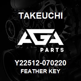 Y22512-070220 Takeuchi FEATHER KEY | AGA Parts