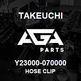 Y23000-070000 Takeuchi HOSE CLIP | AGA Parts