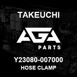 Y23080-007000 Takeuchi HOSE CLAMP | AGA Parts