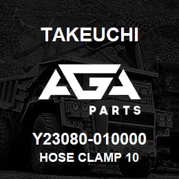 Y23080-010000 Takeuchi HOSE CLAMP 10 | AGA Parts