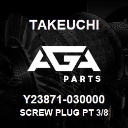 Y23871-030000 Takeuchi SCREW PLUG PT 3/8 | AGA Parts