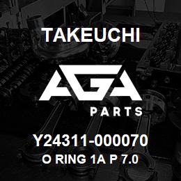 Y24311-000070 Takeuchi O RING 1A P 7.0 | AGA Parts