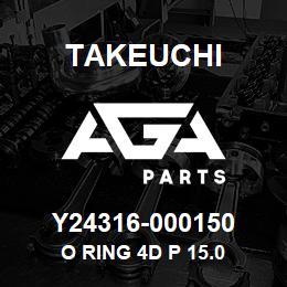 Y24316-000150 Takeuchi O RING 4D P 15.0 | AGA Parts