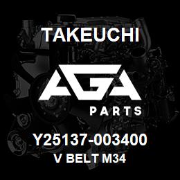 Y25137-003400 Takeuchi V BELT M34 | AGA Parts