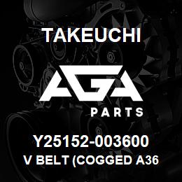 Y25152-003600 Takeuchi V BELT (COGGED A36 | AGA Parts