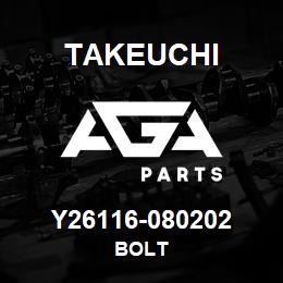 Y26116-080202 Takeuchi BOLT | AGA Parts