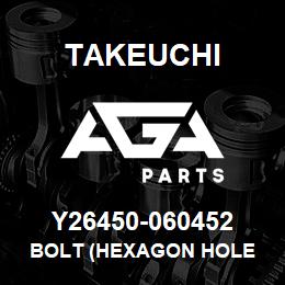 Y26450-060452 Takeuchi BOLT (HEXAGON HOLE | AGA Parts